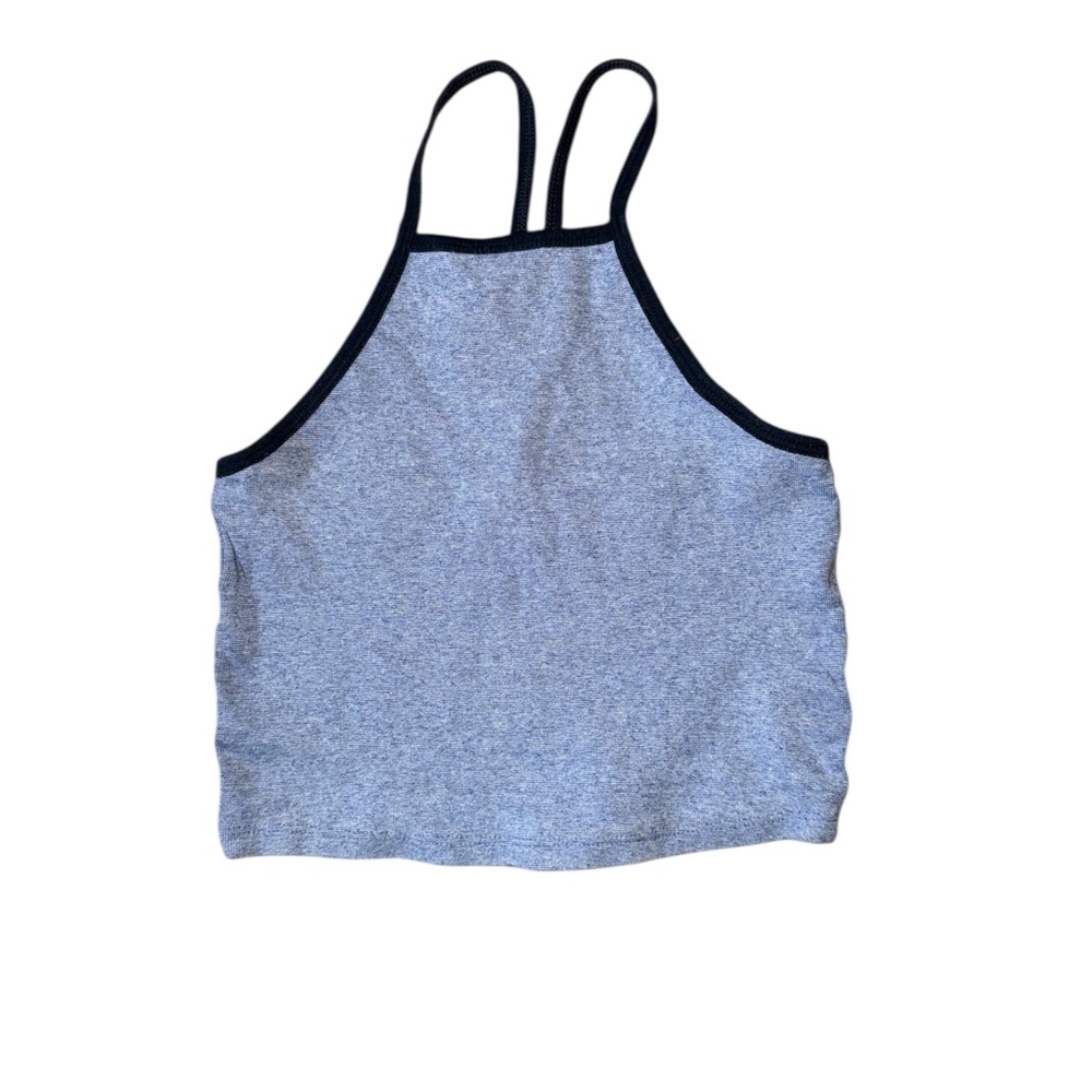 Zara Trafaluc Blue Mix Spaghetti Strap Crop Top Stretch Small
